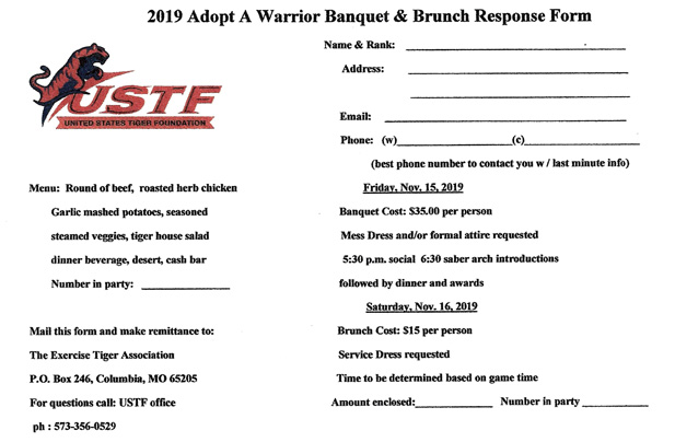 2019 Adopt a warrior honors banquet